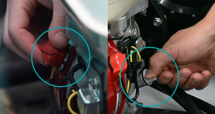 Turn off engine and remove fill cap